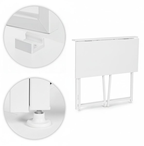 Skladací počítačový stôl 80x45 cm stôl na notebook biely ModernHome