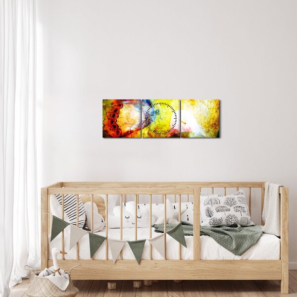 Obraz - Kozmický motýľ (s hodinami) (90x30 cm)