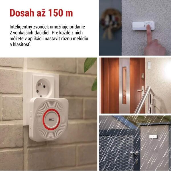 GoSmart Domový bezdrôtový zvonček do zásuvky s WiFi, biely (P5735WS)