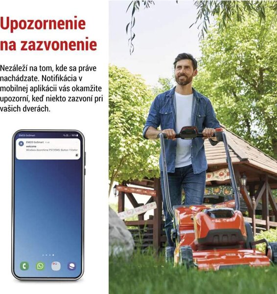 GoSmart Domový bezdrôtový zvonček do zásuvky s WiFi, biely (P5735WS)