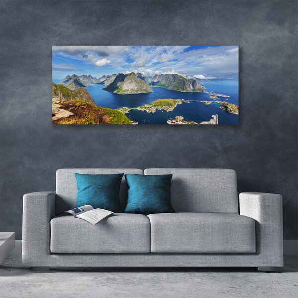 Obraz Canvas Hory more záliv krajina 125x50 cm