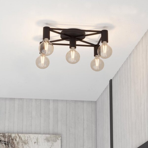 Eglo 43721 - Stropné svietidlo SPEKE 5xE27/40W/230V čierna