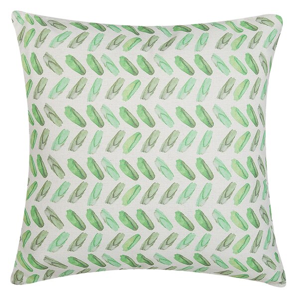 Dekoratívny vankúš zelená biela polyester 45 x 45 cm abstraktný geometrický vzor štvorcový tvar moderný boho štýl doplnky