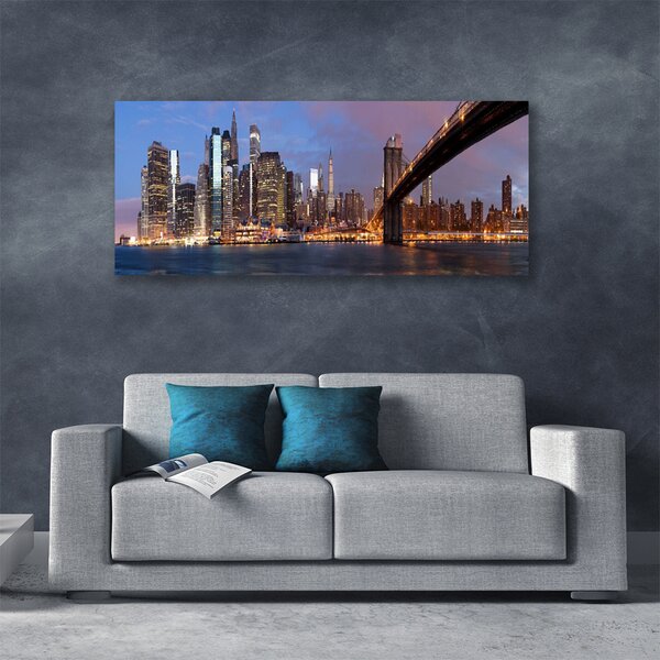 Obraz Canvas Mesto most domy nebo 125x50 cm