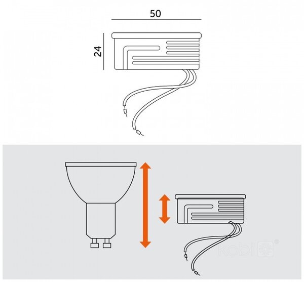 LED modul INSERT 6,5 W, 600 lm, 3000 K teplá biela, keramický, Ø 50 mm (INSERT LED 6,5W 3000K)