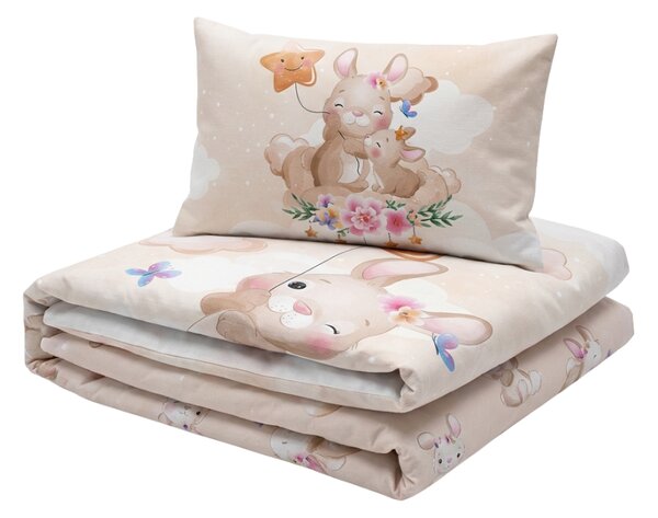Bavlnené obliečky do postieľky BUNNY STAR béžové Rozmer obliečky: 40 x 60 cm | 100 x 135 cm