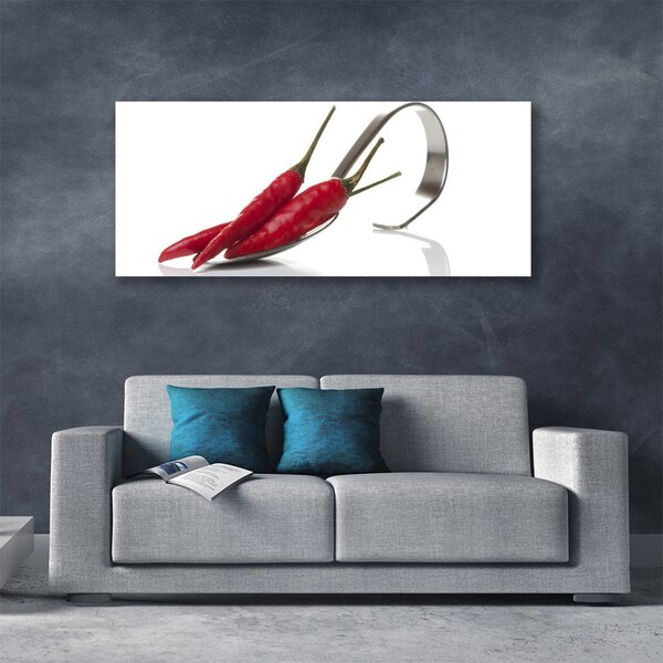 Obraz Canvas Chilli lyžica kuchyňa 125x50 cm