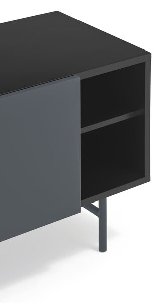 MUZZA TV stolík Ebun 180 x 40 cm čierno-modrý