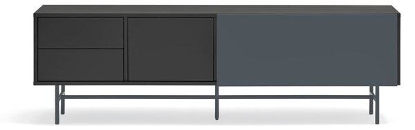 MUZZA TV stolík Ebun 180 x 40 cm čierno-modrý