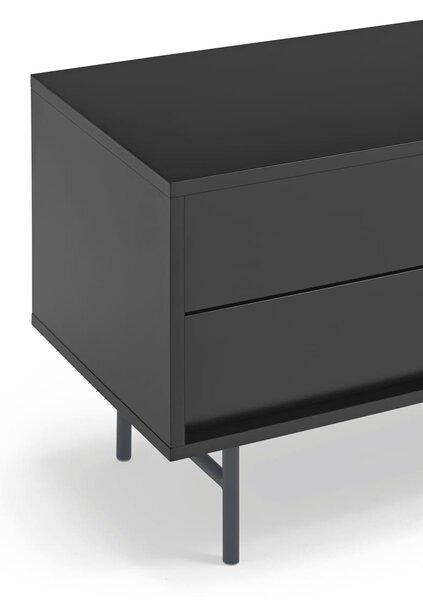 MUZZA TV stolík Ebun 180 x 40 cm čierno-modrý