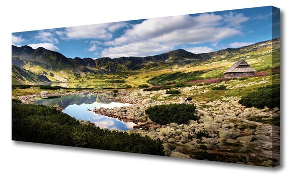 Obraz Canvas Hora jazero príroda 125x50 cm