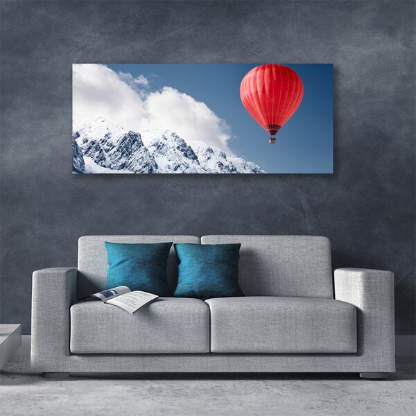 Obraz Canvas Balón vrcholy hor zima 125x50 cm