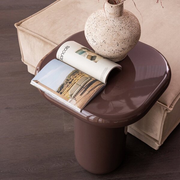 MUZZA Odkladací stolík Zara Ø 50 cm hnedý