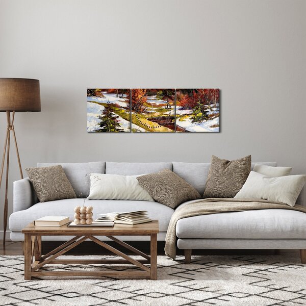 Obraz - Príchod jari (s hodinami) (90x30 cm)