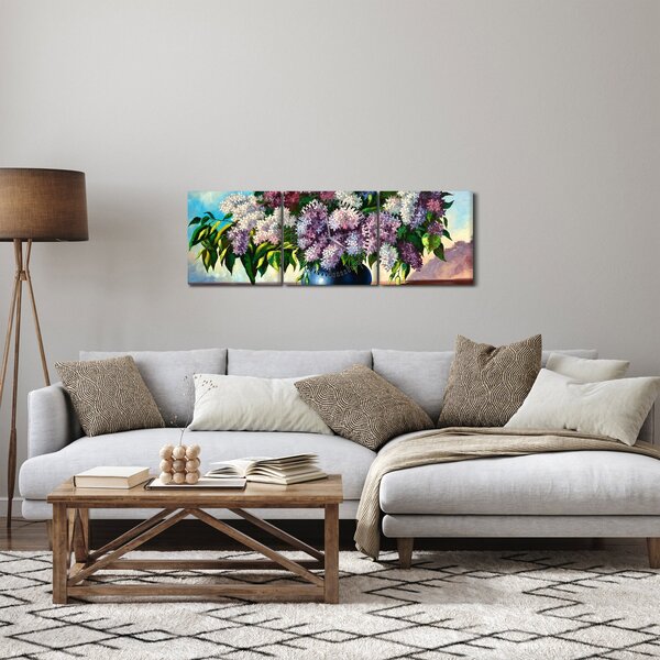 Obraz - Kytica orgovánu (s hodinami) (90x30 cm)