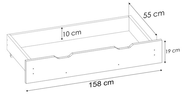 Detská drevená posteľ s úložným priestorom 160x80 Kubius - borovica