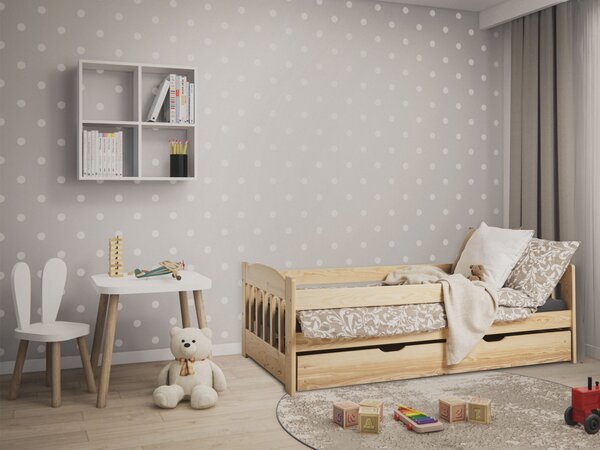 Detská drevená posteľ s úložným priestorom 160x80 Stas - borovica