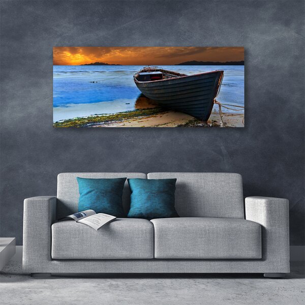Obraz Canvas Loď more pobrežie pláž 125x50 cm