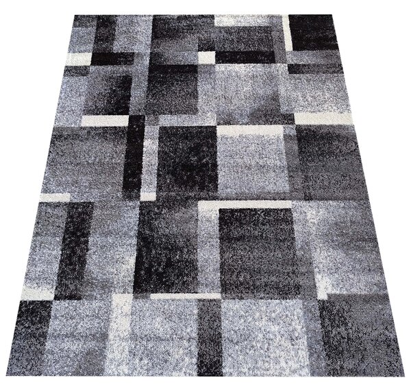 DY Sivý koberec s geometrickým vzorom Otto 09 Rozmer: 80x150 cm