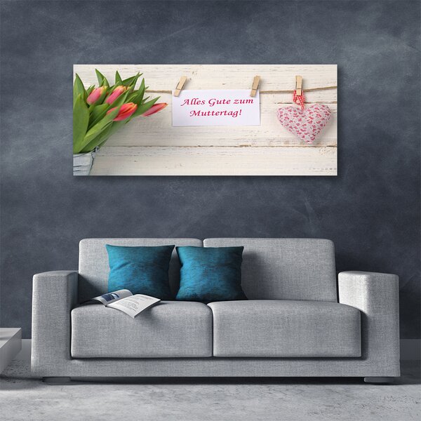 Obraz Canvas Tulipány srdce umenie 125x50 cm