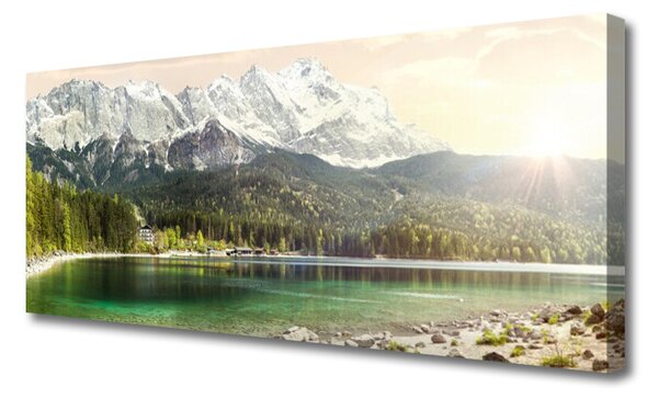 Obraz Canvas Hory les jazero príroda 125x50 cm