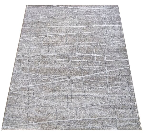 DY Béžový abstraktný koberec s linkami Enigma 05 Rozmer: 80x150 cm