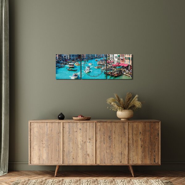 Obraz - Canal Grande, Benátky, Taliansko (s hodinami) (90x30 cm)