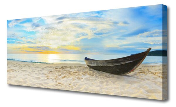 Obraz Canvas Szklane loďku plaża morze 125x50 cm