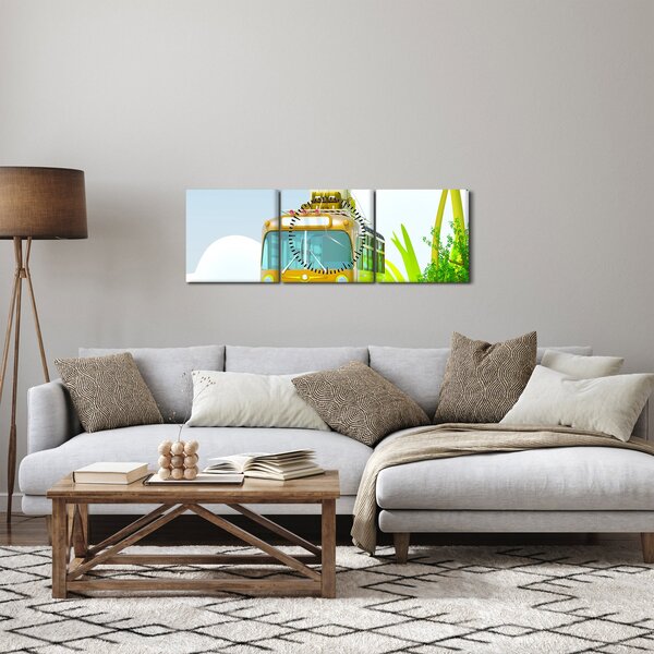 Obraz - Cesta do trópov (s hodinami) (90x30 cm)