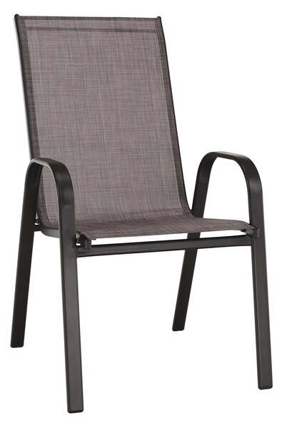 Záhradná stolička Aldera - hnedý melír / hnedá