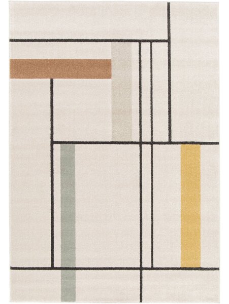 DY Béžový koberec s geometrickým vzorom Ladon 02 Rozmer: 80x150 cm