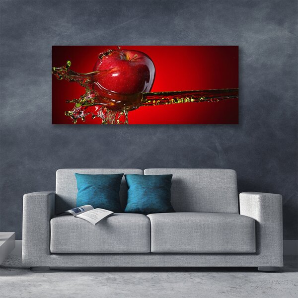 Obraz na plátne Jablko voda kuchyňa 125x50 cm