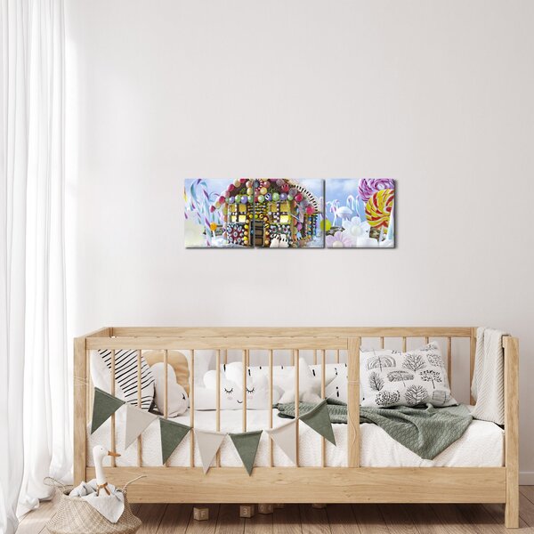 Obraz - Perníková chalúpka (s hodinami) (90x30 cm)