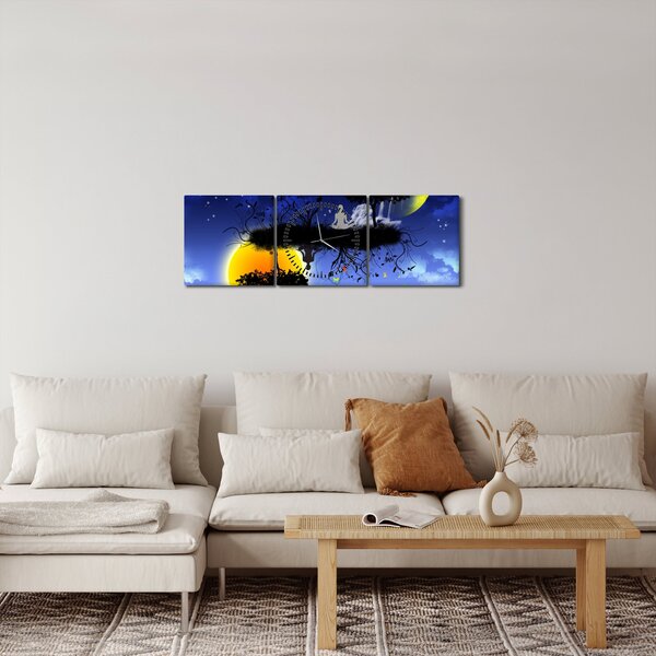 Obraz - Reflekcia rovnováhy (s hodinami) (90x30 cm)
