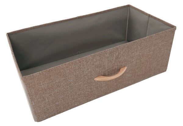 Komoda s látkovými boxami Hazel Typ 2 - čierna / béžová / hnedá