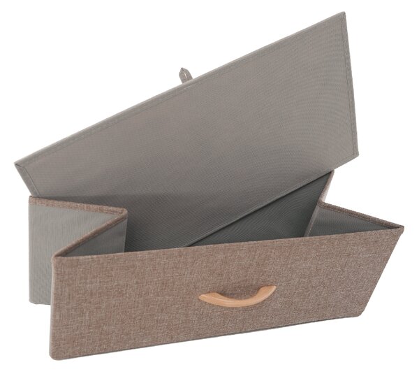 Komoda s látkovými boxami Hazel Typ 2 - čierna / béžová / hnedá