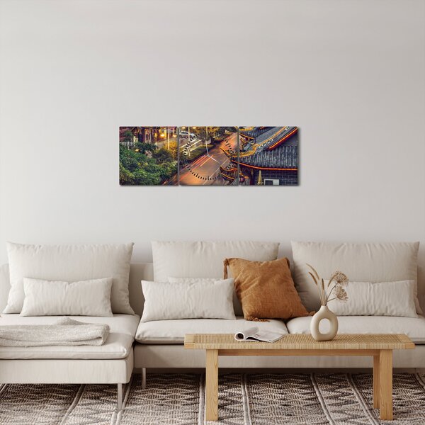 Obraz - Qintai Road, Čcheng-tu, Čína (s hodinami) (90x30 cm)
