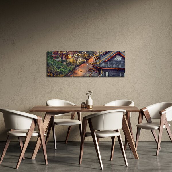 Obraz - Qintai Road, Čcheng-tu, Čína (s hodinami) (90x30 cm)