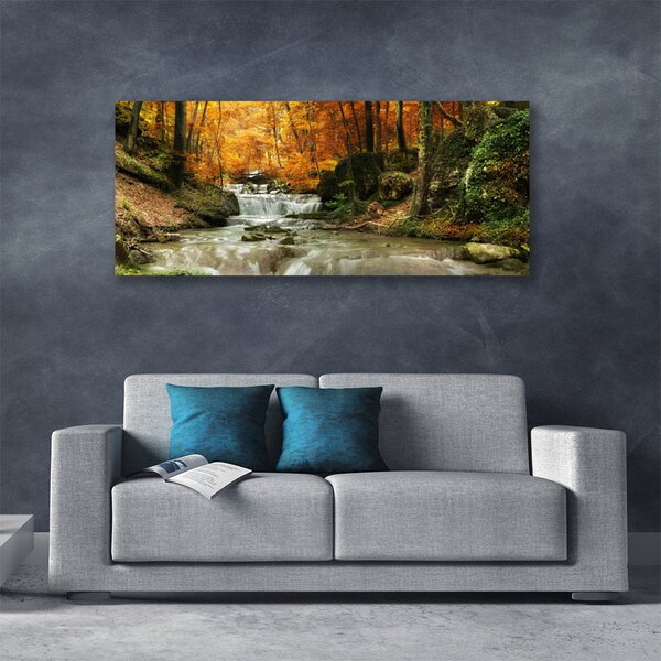 Obraz Canvas Vodopád les príroda 125x50 cm