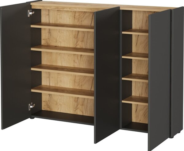 Antracitová skrinka v dekore duba 138x105x25 cm Libbiano – Germania