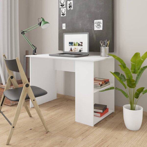 Maison Exclusive - písací stôl biely 110x60x73 cm drevený materiál