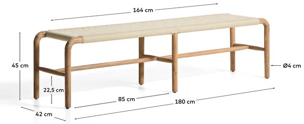 MUZZA Záhradná lavica Lipano 180 cm Béžová