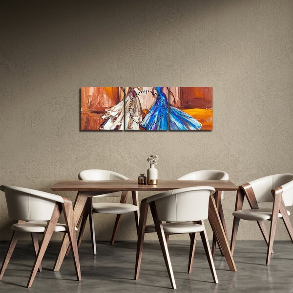 Obraz - Tanečnica, olejomaľba (s hodinami) (90x30 cm)