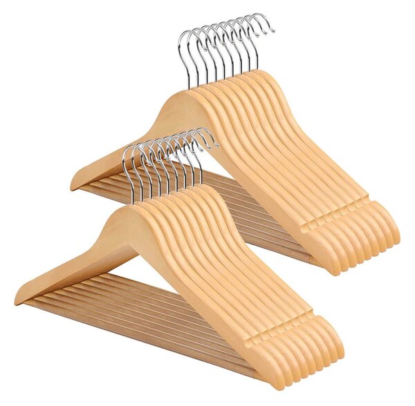 SONGMICS Drevené vešiaky Ravio 10 kusov hnedé