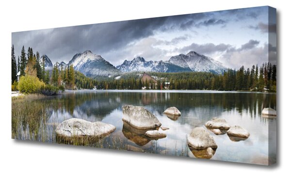 Obraz Canvas Jazero hory les príroda 125x50 cm