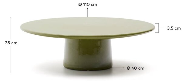 MUZZA Konferenčný stolík Kai Ø 110cm zelený