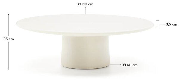 MUZZA Konferenčný stolík Kai Ø 110cm biely