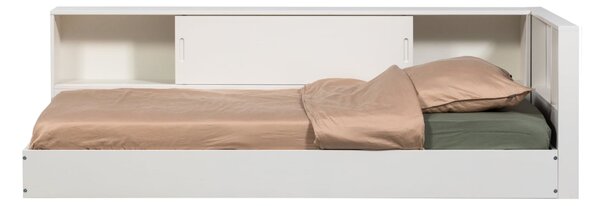 MUZZA Rohová posteľ arte 90 x 200 cm biela