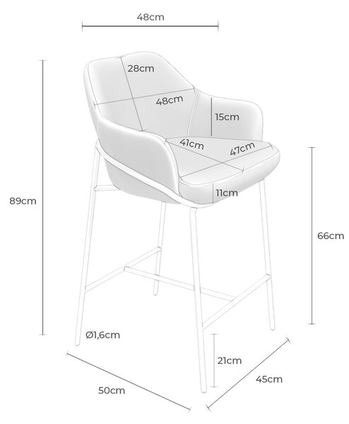 MUZZA Barová stolička Sheila 89 cm Taupe/Čierna