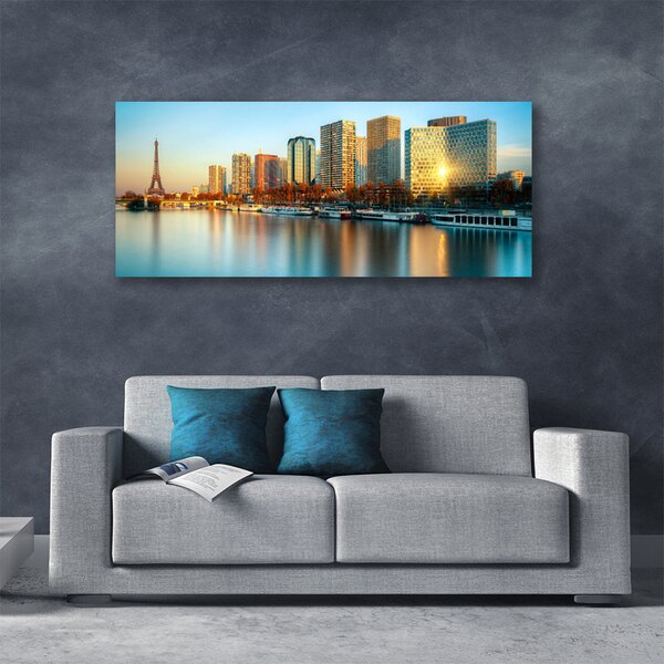 Obraz Canvas Mesto more domy paríž 125x50 cm